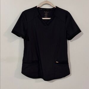 Cherokee Black Short Sleeve V-Neck Scrub Top